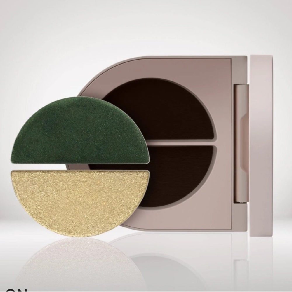 💎 ROSE INC SATIN & SHIMMER DUET EYESHADOW SHADE SATIN OLIVE/KHAKI SHIMMER NIB